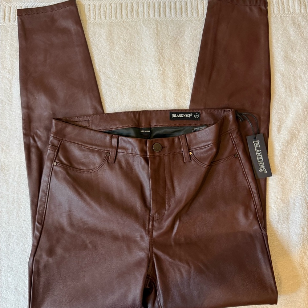 BLANKNYC Chocolate Faux Leather Pants